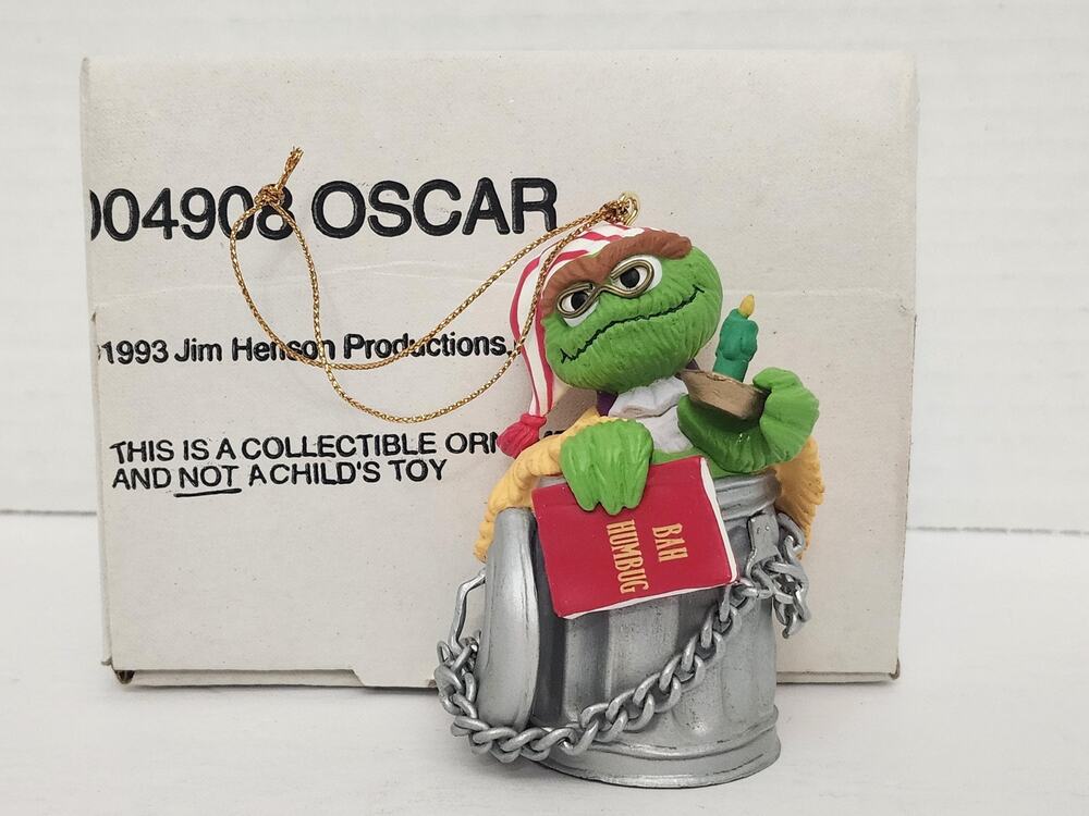 1993 Grolier Oscar Sesame Street Christmas Ornament Jim Henson Boxed